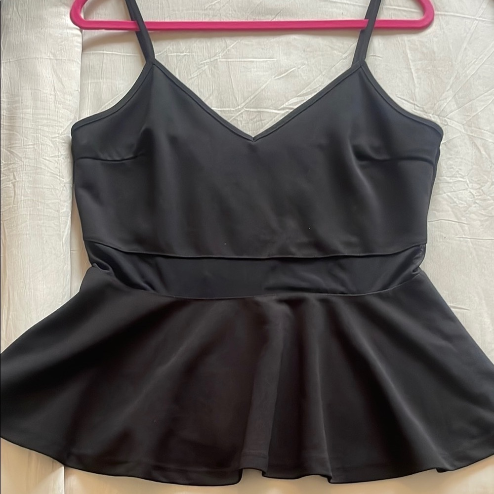 SHEIN curve Black Sleeveless Bustier Peplum Camisole 0XL
